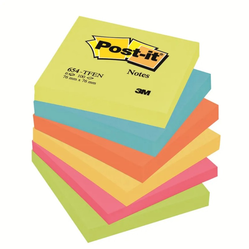 Foglietti riposizionabili Post-it® Cubo 76x76 mm - 450 ff - VALUE PACK da 6 cubi