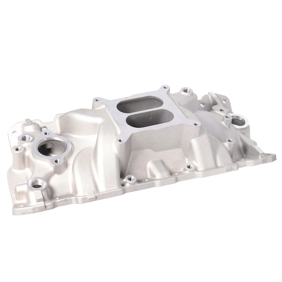 NEW Dual Plane Front Intake Manifold & 4-Barrel Carburetor For Chevy SBC 1955-86 Foto 4 de 4