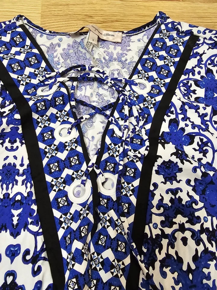 Vestido de Natación Nanette Lepore Geométrico Talla S Azul Blanco - Nuevo Sin Etiqueta Foto 2 de 3