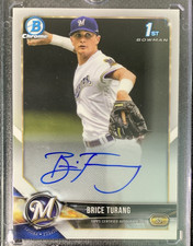 Topps 2018 Bowman Draft Brice Turang 1st Bowman Chrome Auto #CDA-BT Brewers 🔥