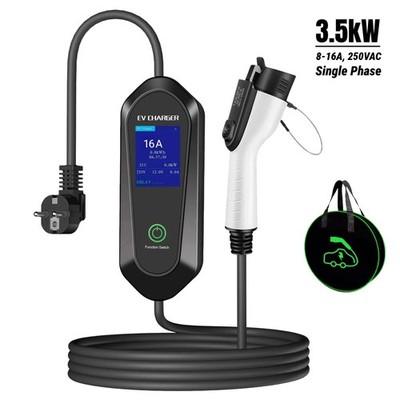 SAE J1772 Portable EV Charger Schuko Plug, Type 1 Home Use EV Chariging, 5 Meter