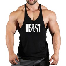 Mens Gym Tank Top Muscle Shirt Sleeveless T Shirt Workout Fitness Training Tee