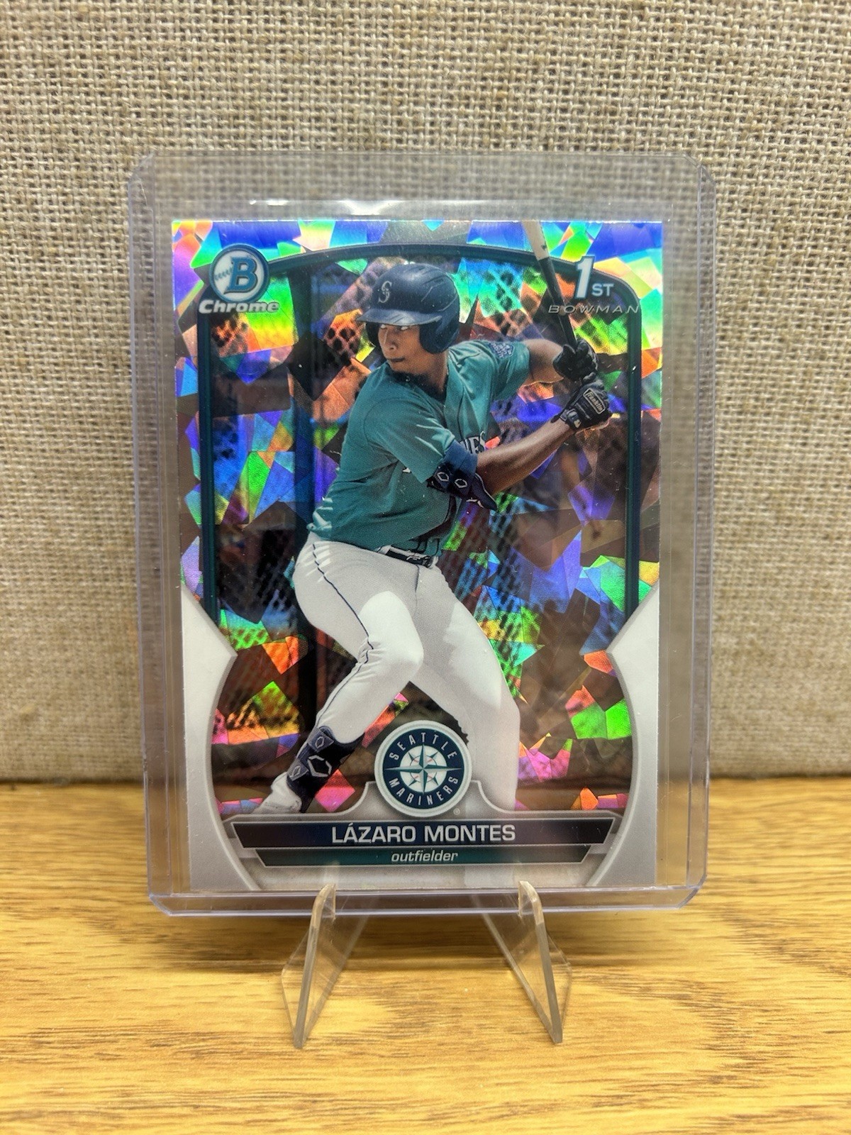 2023 Bowman Lazaro Montes #BCP-58 1st Bowman Chrome Atomic Refractor Mariners