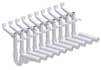 10Er Set Viega 104 054 Raumspar-Geruchsverschluss 1 1/2 Zoll Mit 2 GeräTeansc...