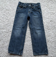 Wrangler Boys Straight Medium Wash Denim Jeans Size 5 Regular Zip/Button