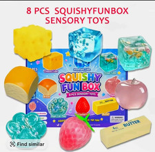 Squishy Fun Box 8 PCS Sensory Toys Set Multicolor Ages 4-7, 8-11, 12-16, 17+