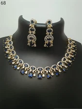 Indian Bollywood Bridal Party Wear Gold Plated Cz Jewelry Set Weding Women RM18