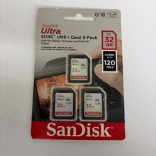 32GB SanDisk Flash Memory Card 3 Pack UHS Cla...