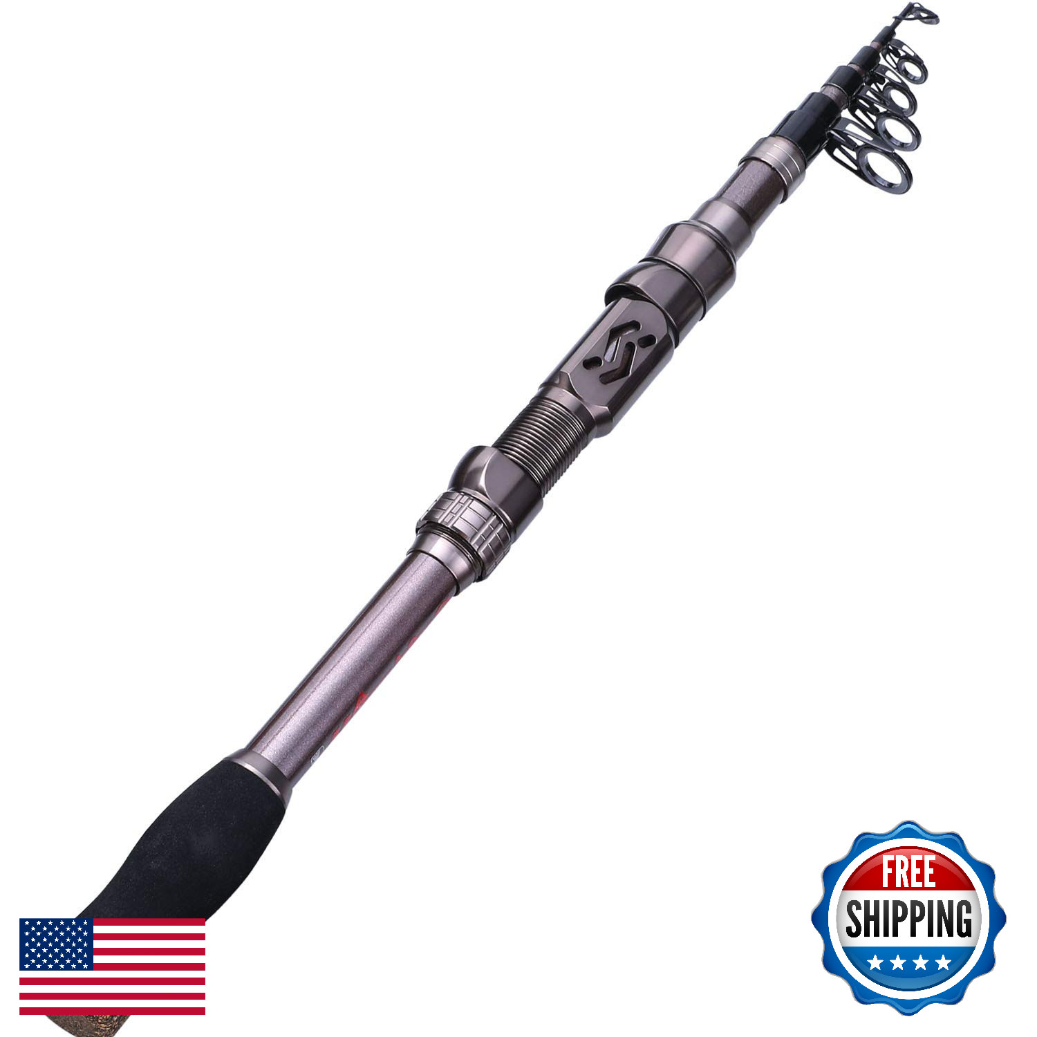 Sougayilang Telescopic Fishing Rod 8.9ft Carbon Fiber Travel