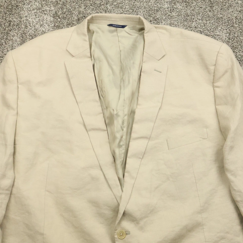 Blazer Ralph Lauren Para Hombres 56L Beige Lino Abotonado Traje Chaqueta Abrigo Deportivo Foto 3 de 4