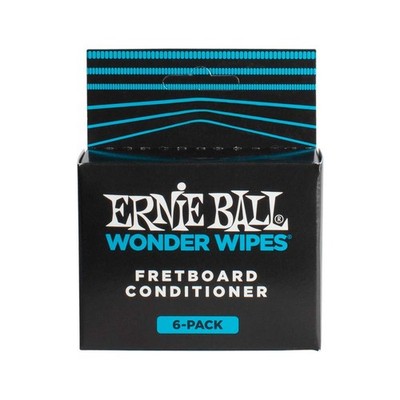 Ernie Ball Wonder Wipes Fretboard Conditioner, 6-pack 6 Count (Pack of 1)