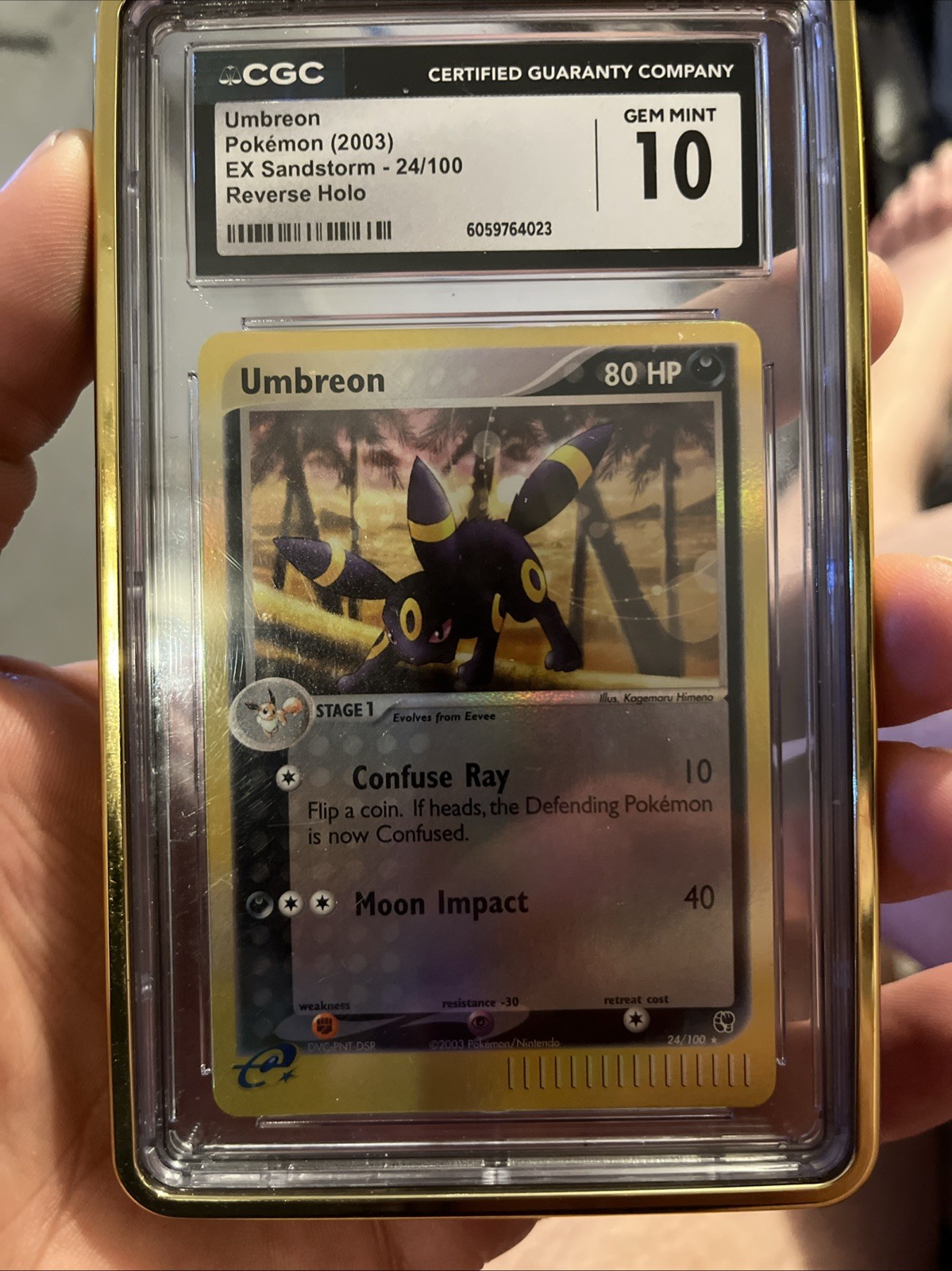2003 Umbreon Pokemon Ex Sandstorm Reverse Holo 24/100 CGC 10 Low Low Pop RARE