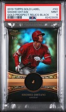 2019 TOPPS GOLD LABEL GOLD PROSPECT RELICS BLACK #SO SHOHEI OHTANI 2/5 PSA 9