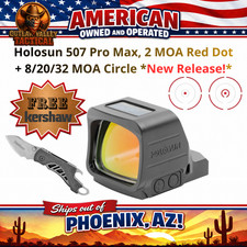 Holosun 507 Pro Max, 2 MOA Red Dot + 8/20/32 MOA Circle **FREE Kershaw*