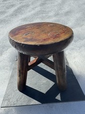 Antique Wooden Primitive Small Mortise Tenon Milking Stool