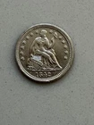 1842 Seated Liberty Half Dime--Beautiful AU+ Coin--Likely Cleaned