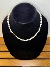 White Round Pearl Beaded Necklace Yellow Gold 14k Fishhook Clasp — photo 1