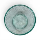 Coca-Cola 1886 Embossed Green Glass Bowl 6" Wide Vintage Serving Dish