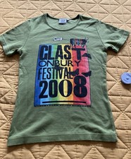 Glastonbury Festival 2008 T-shirt Olive Green Size Small Ladies Boho