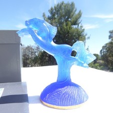GORGEOUS DAUM BLUE GLASS COLLECTION HORSE FIGURINE Mint in BOX
