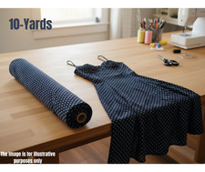 Polyester Textile Fabric Polka Dot Blue 42-60 in x 10 yds