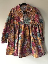 KIKA VARGAS TARGET Anemone Multicolor Floral Long Sleeve Mini Dress Sz XS Cotton