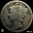 1943 Mercury dime 90% Silver Circulated AG-G US Coin "Actual Coin"