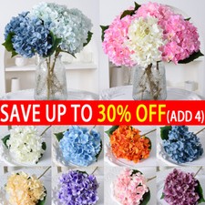 Artificial Hydrangea Fake Silk Flowers Bouquet Wedding Home Garden Table Decor