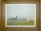 Peinture Impressionniste paysage Normand Seine HSP signé LAUNAY ( 1890 / 1956 )