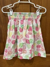 Lilly Pulitzer Skirt Girls 14 White Pink Green Sea Shell Elastic Waist White Lab