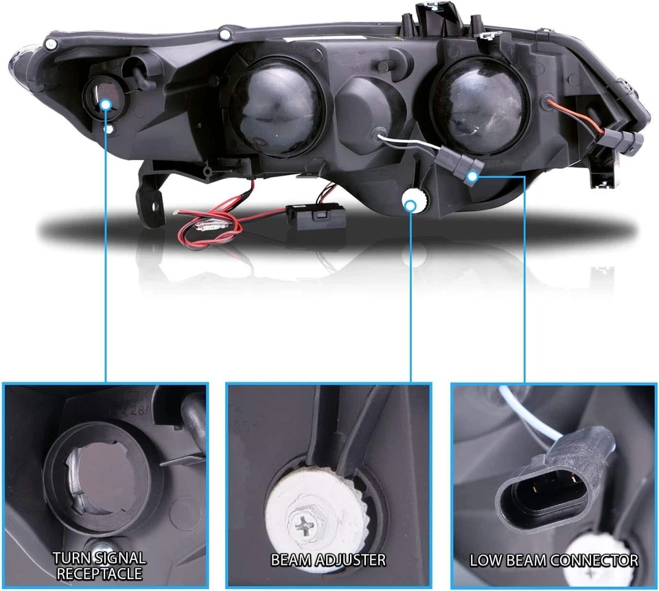 Faros proyectores negros LED CCFL para Honda Civic 2 puertas FA FG halos dobles 06-11 Foto 3 de 3