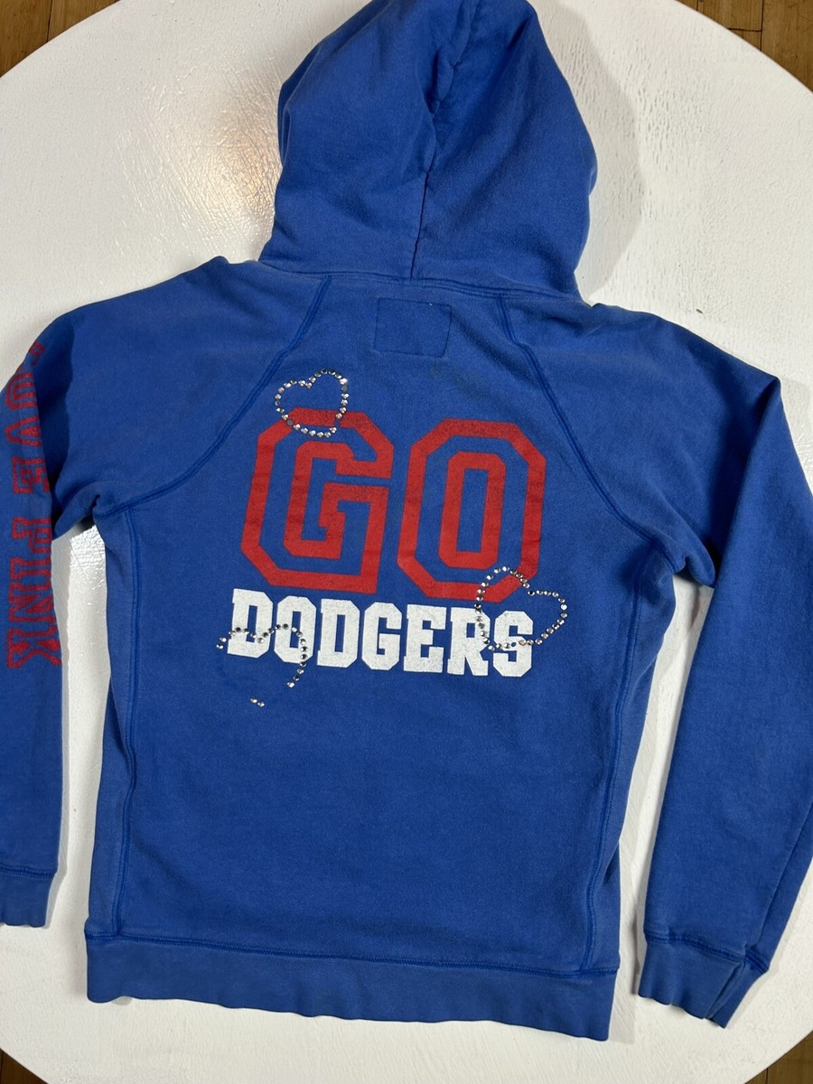 Victoria Secret PINK MLB Los Angeles Dodgers Blue Hoodie Sweater