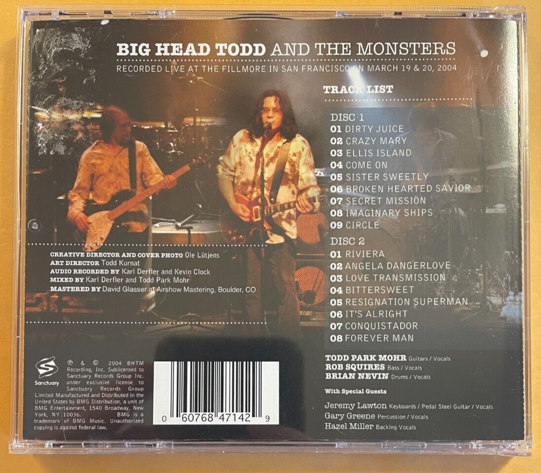 Live at the Fillmore by Big Head Todd & the Monsters (CD, Sep-2004
