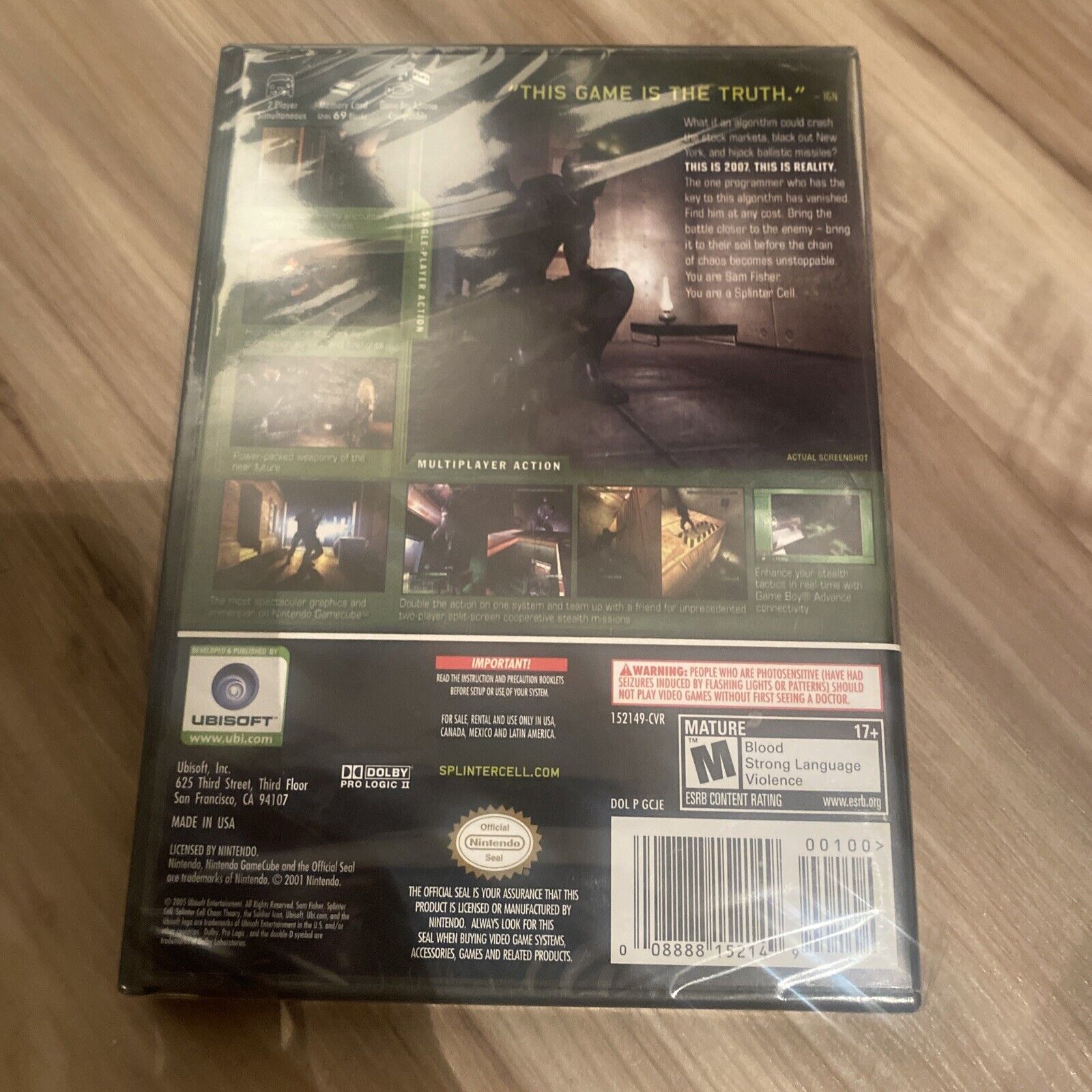 Tom Clancy's Splinter Cell: Chaos Theory (Nintendo GameCube) Complete Very  Good 8888152149