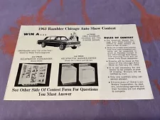 1963 Amc Rambler Chicago Auto Show Contest Form