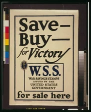 Buy for Victory,W.S.S. for Sale Here,War Saving Stamps,World War,WWI,War Bond