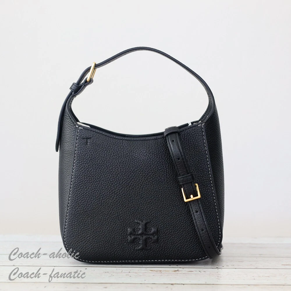 Borsa a tracolla Tory Burch Thea nuova con etichette in pelle nera