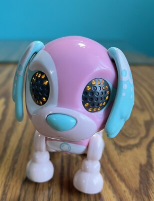 2016 Zoomer Zupps Tiny Pups Pink & Aqua Interactive Dog Toy Works!  A-4