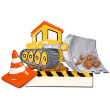 Construction Bulldozer Personalized Christmas Tree Ornament