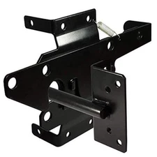 Self-Locking Gate Latch Heavy Duty Post Mount Automatic Gravity Lever Black