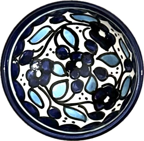 2 Fakhory Pottery Bowls Hand Made Floral Jerusalem - Picture 2 of 4