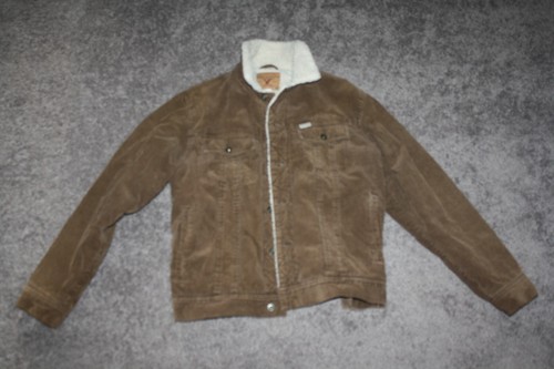 Vintage Y2K American Eagle Sherpa Lined Corduroy Jacket Men's Size M Tan / Brown - Picture 2 of 12