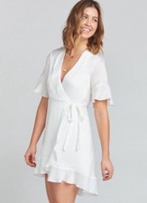 AUTHENTIC Show Me Your MuMu Evelyn Wrap Dress S Designer Satiny Preppy