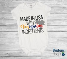 Made in Usa with Venezuelan ingredients baby bodysuit