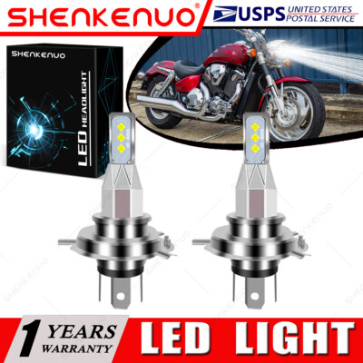 For Honda VTX1800C VTX1800R/S/T 2002-2008 2X 9003 H4 LED Headlights Bulbs White
