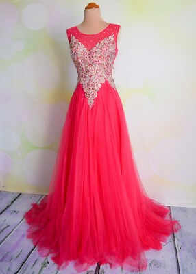 sachin and babi light blue dress Watermelon PROM EVENING PAGEANT FORMAL BALL GALA DRESS WEDDING GOWN XL 12
