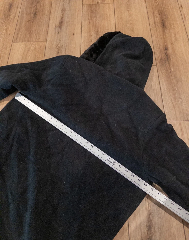 Abrigo LL Bean para mujer talla mediana negro mezcla de lana manga mediana hecho en EE. UU. Foto 3 de 4