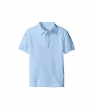 Nautica Boys School Uniform Short Sleeve Pique Polo Shirt Light Blue Size M 201