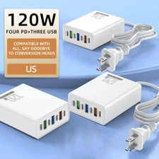 120W 6-in-1 Desktop Charger 112W Multi-Port Charging Station USB-C Fast Charge