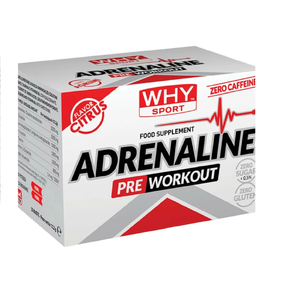WHY SPORT Adrenaline 10 Bustine Aminoacidi Creatina Taurina e Vitamina B6